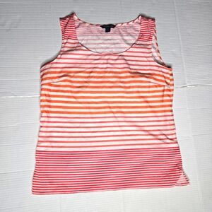 Vibrant Pink and Orange Striped Sleeveless Tank Top